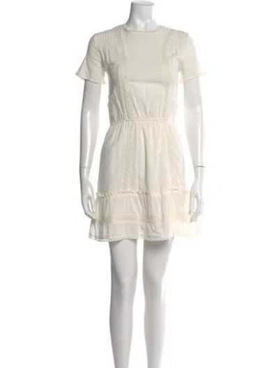 Pre-owned Anine Bing Crew Neck Mini Dress In Neutral