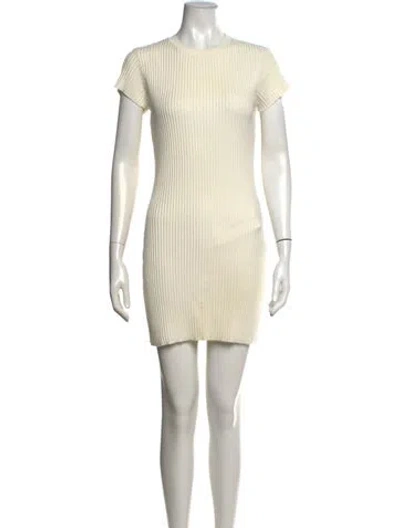 Pre-owned Anine Bing Crew Neck Mini Dress In Neutrals