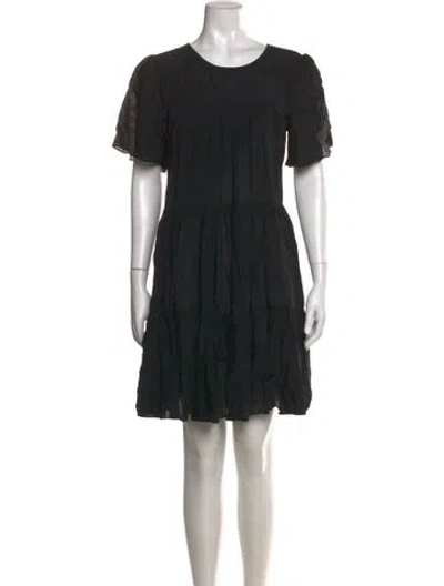 Pre-owned Anine Bing Crew Neck Mini Dress W/ Tags In Black