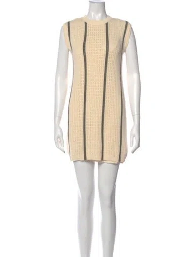 Pre-owned Anine Bing Crew Neck Mini Dress W/ Tags In Neutral