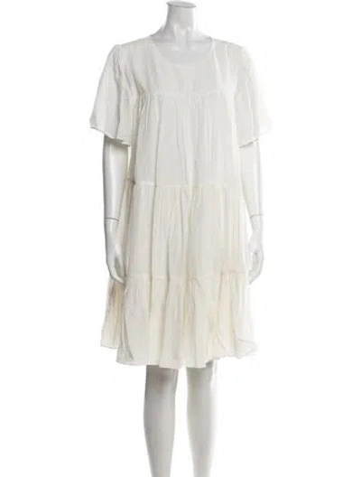 Pre-owned Anine Bing Crew Neck Mini Dress In White