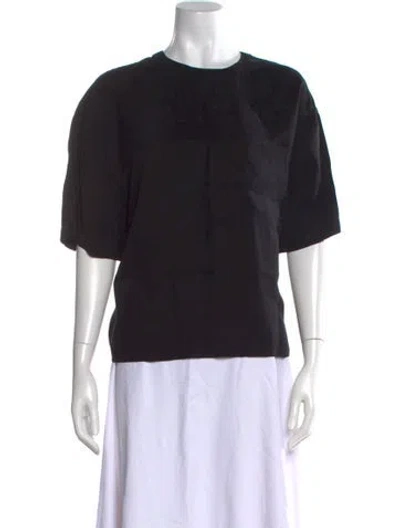 Pre-owned Anine Bing Crew Neck Short Sleeve Top In Black