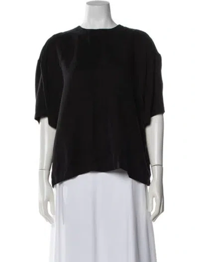 Pre-owned Anine Bing Crew Neck Short Sleeve Top In Black