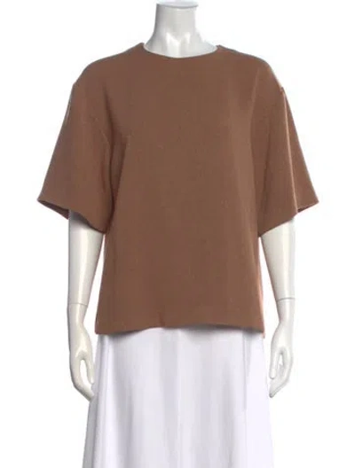 Pre-owned Anine Bing Crew Neck Short Sleeve Top In Brown