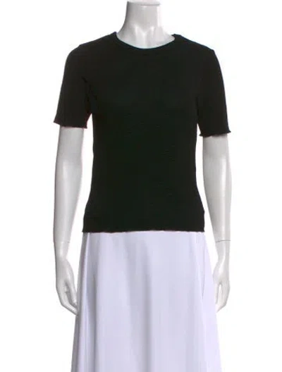 Pre-owned Anine Bing Crew Neck Short Sleeve T-shirt In Black
