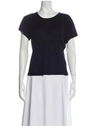 Pre-owned Anine Bing Crew Neck Short Sleeve T-shirt In Black