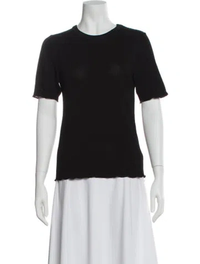 Pre-owned Anine Bing Crew Neck Short Sleeve T-shirt In Black