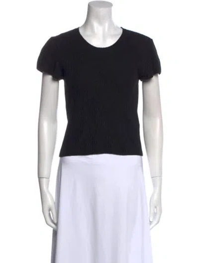 Pre-owned Anine Bing Crew Neck Short Sleeve T-shirt In Black