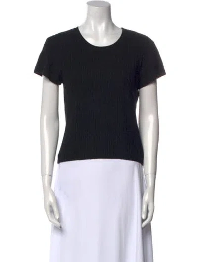 Pre-owned Anine Bing Crew Neck Short Sleeve T-shirt In Black