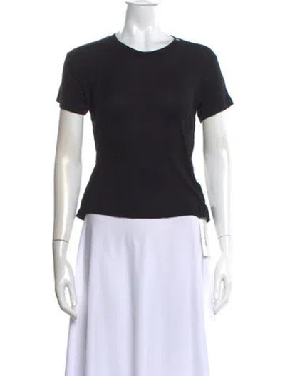 Pre-owned Anine Bing Crew Neck Short Sleeve T-shirt In Black