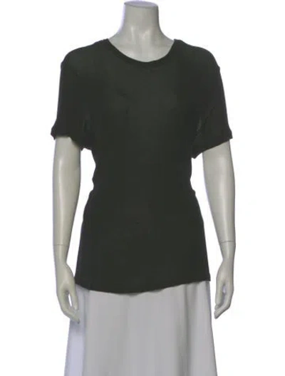 Pre-owned Anine Bing Crew Neck Short Sleeve T-shirt In Black