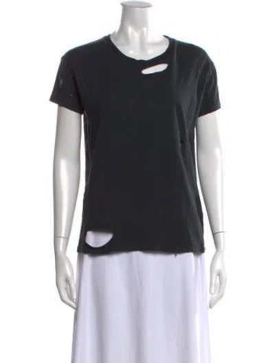 Pre-owned Anine Bing Crew Neck Short Sleeve T-shirt In Black