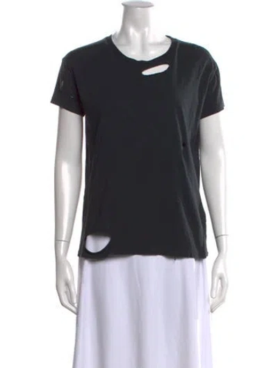 Pre-owned Anine Bing Crew Neck Short Sleeve T-shirt In Black