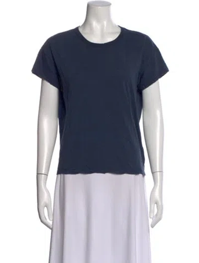 Pre-owned Anine Bing Crew Neck Short Sleeve T-shirt In Blue