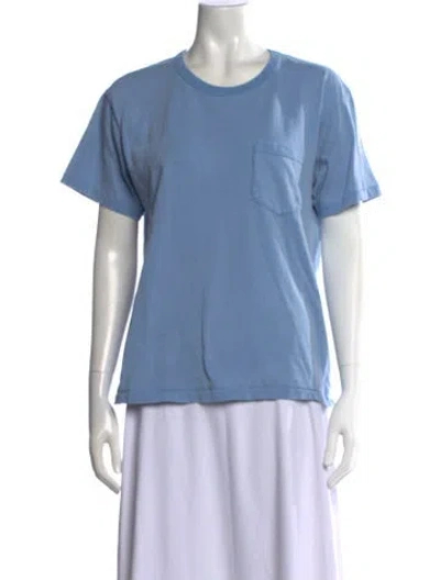 Pre-owned Anine Bing Crew Neck Short Sleeve T-shirt In Blue