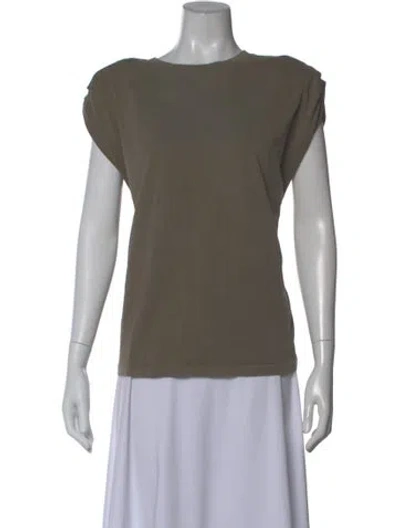 Pre-owned Anine Bing Crew Neck Short Sleeve T-shirt In Brown