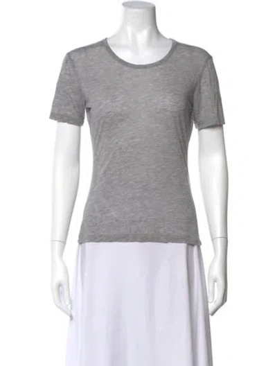 Pre-owned Anine Bing Crew Neck Short Sleeve T-shirt In Gray