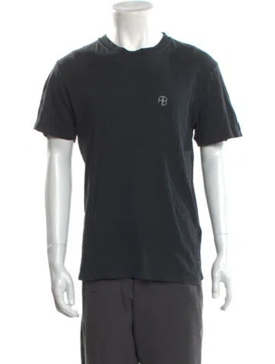 Pre-owned Anine Bing Crew Neck Short Sleeve T-shirt In Gray
