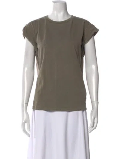 Pre-owned Anine Bing Crew Neck Short Sleeve T-shirt In Green