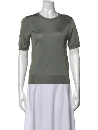 Pre-owned Anine Bing Crew Neck Short Sleeve T-shirt In Green