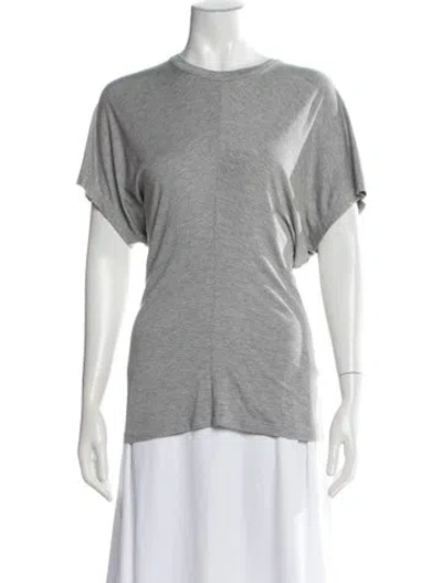 Pre-owned Anine Bing Crew Neck Short Sleeve T-shirt In Grey