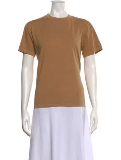 Pre-owned Anine Bing Crew Neck Short Sleeve T-shirt In Neutral