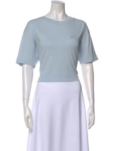 Pre-owned Anine Bing Crew Neck Short Sleeve T-shirt W/ Tags In Blue