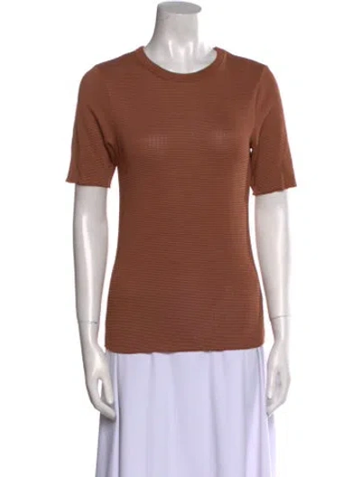 Pre-owned Anine Bing Crew Neck Short Sleeve T-shirt W/ Tags In Brown