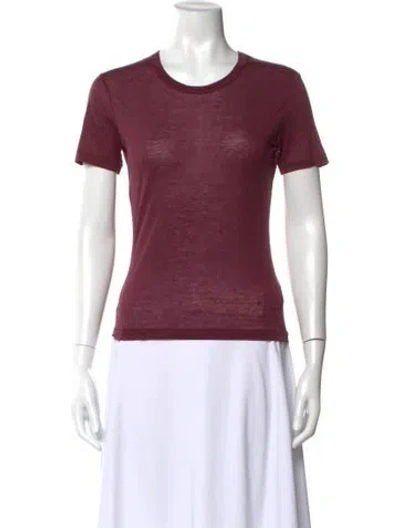 Pre-owned Anine Bing Crew Neck Short Sleeve T-shirt W/ Tags In Burgundy