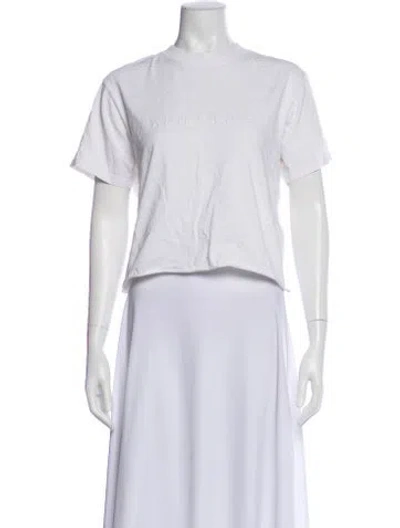 Pre-owned Anine Bing Crew Neck Short Sleeve T-shirt In White