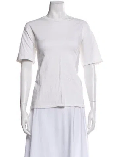 Pre-owned Anine Bing Crew Neck Short Sleeve T-shirt In White