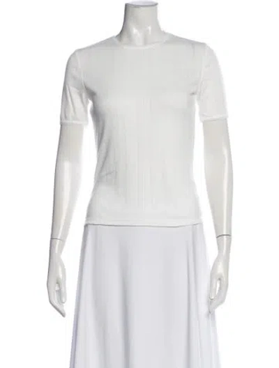 Pre-owned Anine Bing Crew Neck Short Sleeve T-shirt In White