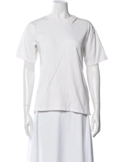 Pre-owned Anine Bing Crew Neck Short Sleeve T-shirt In White