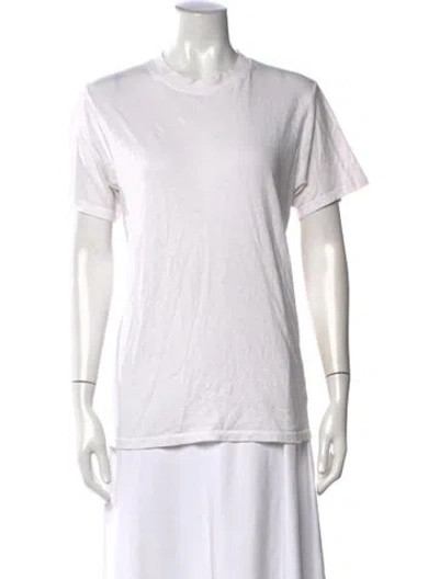 Pre-owned Anine Bing Crew Neck Short Sleeve T-shirt In White