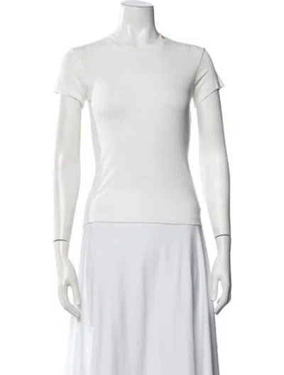 Pre-owned Anine Bing Crew Neck Short Sleeve T-shirt In White