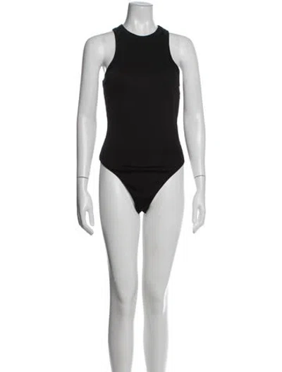 Pre-owned Anine Bing Crew Neck Sleeveless Bodysuit In Black