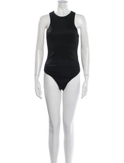 Pre-owned Anine Bing Crew Neck Sleeveless Bodysuit In Black
