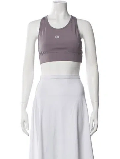 Pre-owned Anine Bing Crew Neck Sleeveless Sports Bra In Purple
