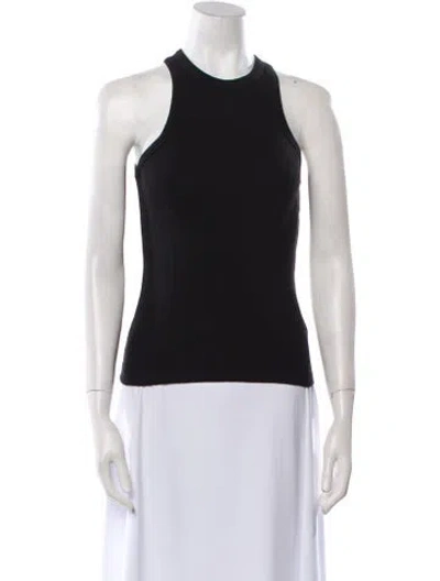 Pre-owned Anine Bing Crew Neck Sleeveless Top In Black