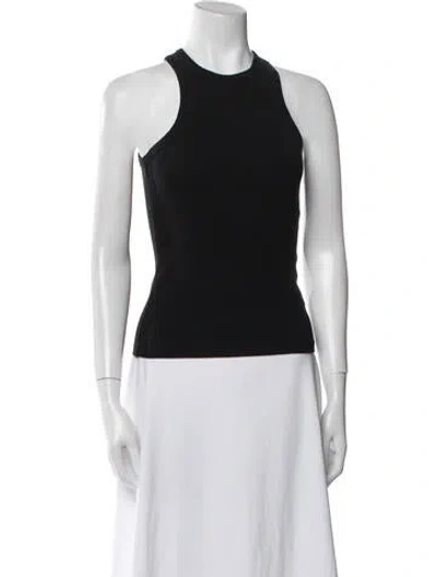 Pre-owned Anine Bing Crew Neck Sleeveless Top In Black