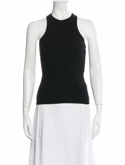 Pre-owned Anine Bing Crew Neck Sleeveless Top In Black
