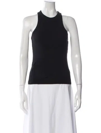 Pre-owned Anine Bing Crew Neck Sleeveless Top In Black