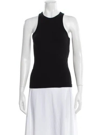 Pre-owned Anine Bing Crew Neck Sleeveless Top In Black