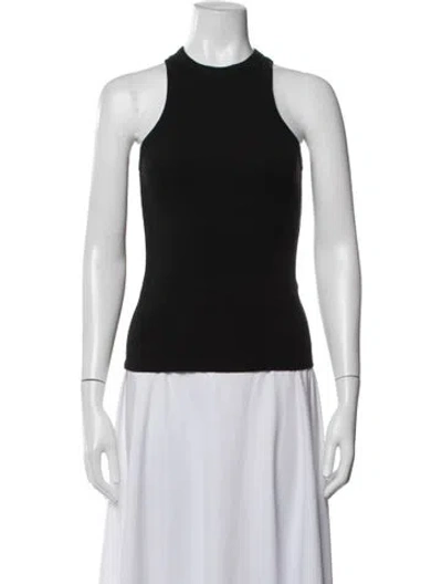 Pre-owned Anine Bing Crew Neck Sleeveless Top In Black