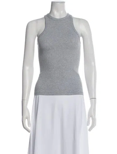 Pre-owned Anine Bing Crew Neck Sleeveless Top In Gray