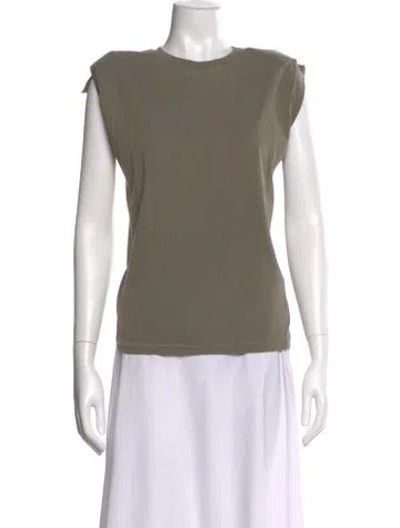 Pre-owned Anine Bing Crew Neck Sleeveless Top In Green