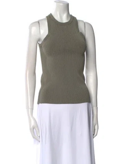 Pre-owned Anine Bing Crew Neck Sleeveless Top In Green