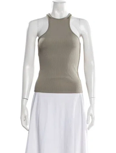 Pre-owned Anine Bing Crew Neck Sleeveless Top In Green