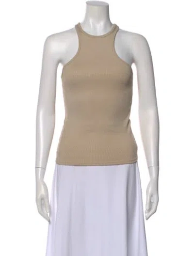 Pre-owned Anine Bing Crew Neck Sleeveless Top In Neutral