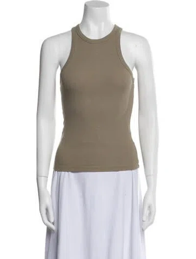 Pre-owned Anine Bing Crew Neck Sleeveless Top In Neutral